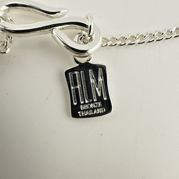 Robert Lee Morris RLM Necklace Wishbone Modernist White Bronze Pendant QVC - Picture 7 of 12